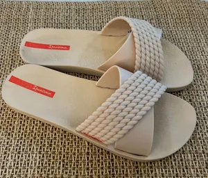Ipanema Women's Sandals Slides Beige Braided Criss Cross‎ Casual Comfort Size 9 thumbnail 1