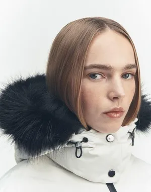Zara ski puffer jacket skiing coat feathers down fitted winter coat thumbnail 8