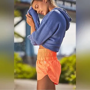 Free People FP Movement The Way Home Shorts Orange/Burning Up Size Small thumbnail 4