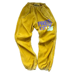 Freecity Flap Snap Pants XS Yellow Cotton Airjump Karate Sail Drawstring Satin thumbnail 6