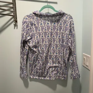 Roller rabbiot Monkey Pajama Top XS Purple Long Sleeve Button Down Sleepwear‎ thumbnail 3