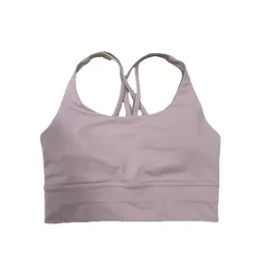 Lululemon Energy Bra Long Line Smoky Blush Pink Luxtreme Sport Bra Size 4 thumbnail 4