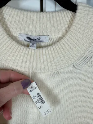 Madewell‎ SoftWool Boxy Crewneck Sweater size XL NT602 NEW heather cloud thumbnail 3