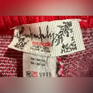 Free People Intimately Falala Fair Isle Cozy Soft Red Holiday Pajama‎ Leggings M thumbnail 7