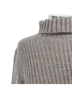 Bershka Chunky Turtleneck Sweater Cozycore Minimalist Gray Size Medium thumbnail 4