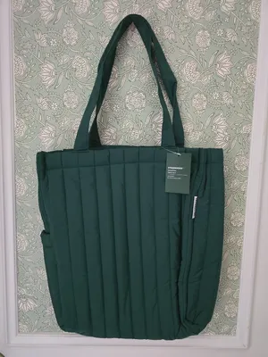 Starbucks Online Exclusive Quilted Green Carryall Tote thumbnail 4