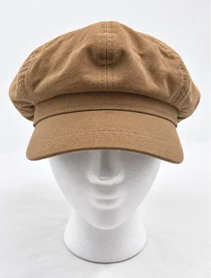 Angela & William Tan Khaki Cotton Newsboy Cap Baker Boy Hat CB4132 thumbnail 1