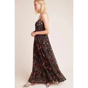 Anthropologie PAYAL JAIN Massima Pleated Floral‎ Maxi Dress Romantic Small thumbnail 5
