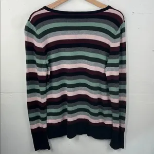 Vince Camuto Multicolor Striped Pullover Sweater size Large thumbnail 8
