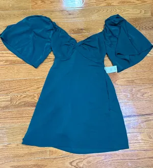 NWT Dark Green Abercrombie Mini Dress XS thumbnail 1