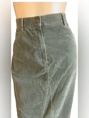 Jones New York Sage Green Corduroy Cotton Blend Maxi Skirt (10) thumbnail 7