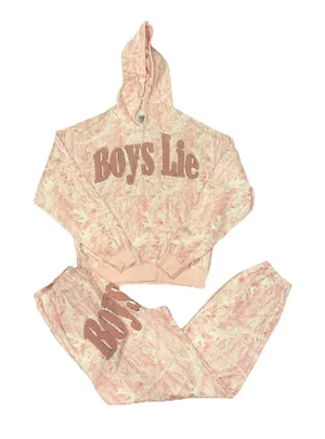 Boys Lie Pink Camo Manhunt Racer Hoodie And Kimmy Joggers Oversized XS/S Viral thumbnail 1