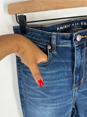 American Eagle Outfitters High-Rise‎ Flare Jeans - Medium Blue thumbnail 4