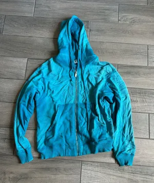 Cotton Citizen Turquoise Zip-Up Hoodie Jacket thumbnail 1
