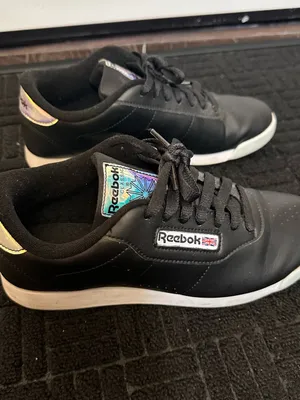Reebok Black Leather Low-Top Sneakers with Holographic Accents thumbnail 7