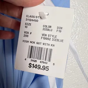 David’s Bridal Ice Blue Sleeveless High Neck Draped Front Brisdesmaid Gown 10 thumbnail 4