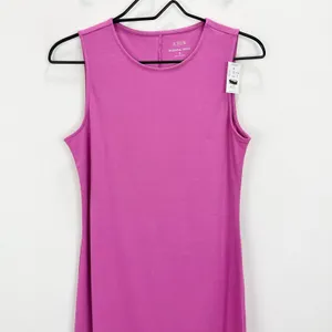 J.Crew Essential Knit Tank Dress Minimalist Casual Sleeveless Cotton Pink S NWT thumbnail 5