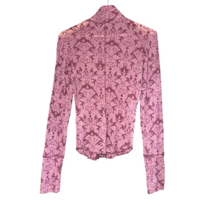 Free People You and I Long Sleeve Shirt Women's Small Sheer Cuffed Pink Feminine thumbnail 4