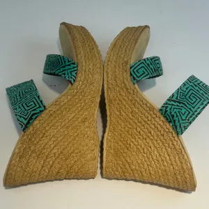 Sbicca Vintage Collection Kelli Turquoise‎ Geometric Espadrille Wedge Sandals 9 thumbnail 8