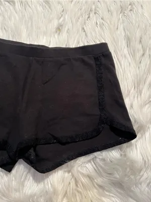 Victoria's Secret Womens Size Small Pajama Shorts Sweatshorts Black Crochet Lace thumbnail 3