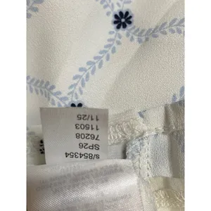 Ann Taylor Womens Blue White Floral Trellis Keyhole Back Blouse Top Size M SP26 thumbnail 8