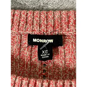 Monrow Coral Cream Ribbed Cotton Cropped Long Sleeve Sweater Top Size XS New thumbnail 5