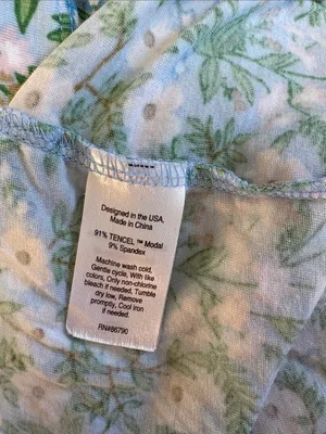 Rifle Paper Co. Green and White Floral Long Sleeve‎ Pajama Set Pants Shirt XL thumbnail 4