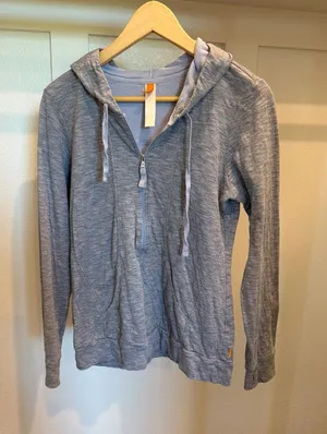 Lucy Space-Dye Half-Zip Lightweight Hoodie with Thumbholes Size Medium thumbnail 1