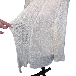 Fever Open-Front Cream Knit Cardigan Sweater Long Sleeve Casual thumbnail 2