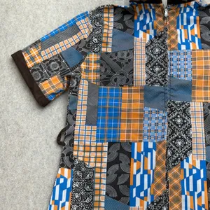 Vtg Montgomery Ward Dress Womens M Patchwork Brown Retro Mod 70s Whimsy Hippie thumbnail 6