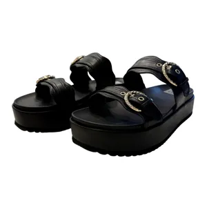 DV Dolce Vita Serpent Double Band Footbed Sandals in Black Smooth, Size 9.5 thumbnail 2