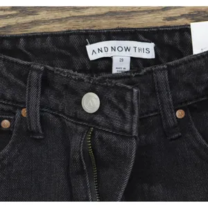 And Now This Womens Distressed Ultra High Rise Straight Jeans Black 29 thumbnail 6