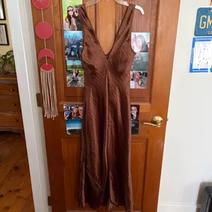 ASOS Brown Satin Dress thumbnail 2