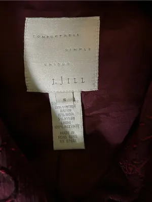 J. Jill Vintage Women's Textured Red Button-Front Blazer Jacket SM thumbnail 12