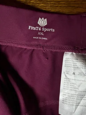 FitsT4 Sports Women's Riding Tights, Plum, XXL, Full Grip Leggings thumbnail 5