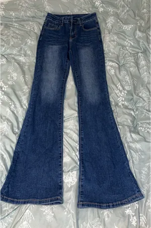 Dark blue boot cut shein jeans thumbnail 1