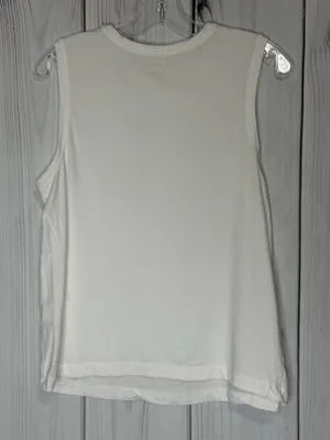 Banana Republic Timeless Sleeveless Tank White Sz L Super Soft thumbnail 3