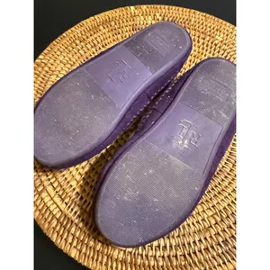 Lauren Ralph Lauren Purple Moccasin Slippers Faux Fur Lined House‎ Shoes Medium thumbnail 6