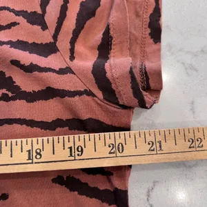 HM‎ Basics Womens Large Tiger Print Cotton Short Sleeve Tee Terracotta Black L thumbnail 7