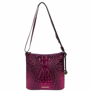 Brahmin Katie Crossbody Bag Metallic Pink Leather Crocodile thumbnail 3