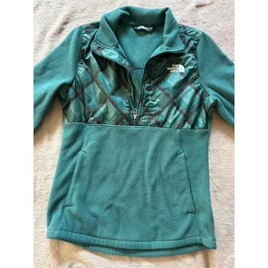 The North Face Women's Green Geometric Anorak Fleece 1/2 Zip Pullover‎ Sz Xsmall thumbnail 2