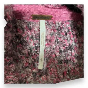 Free People Pink‎ Stella Collared Button Soft Sweater Women's Size S Oversized thumbnail 3