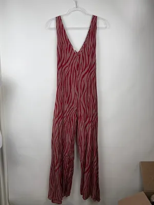 Diane Von Furstenberg Acella Jumpsuit in Malton Burlwood Animal Print Red Small thumbnail 5
