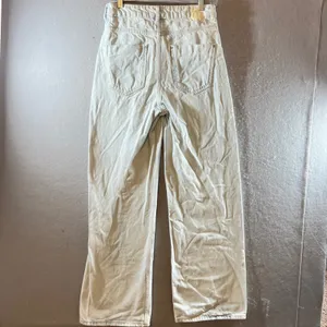874 | Zara High Rise Wide Leg Relaxed Cotton Denim Jeans Light‎ Wash Womens 4 thumbnail 2