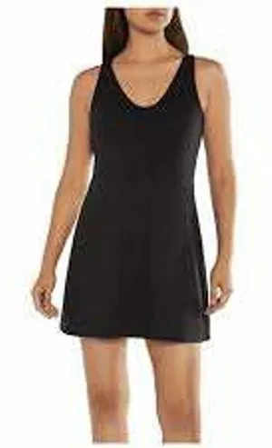 GapFit Exercise‎ Dress V-Neck XXL Black Built-in Shorts Pocket Athleisure Active thumbnail 1