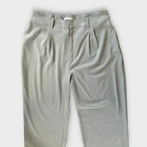 Abercrombie & Fitch Satin Wide Leg Pants Women’s XL Sage Green High Rise Pleated thumbnail 2