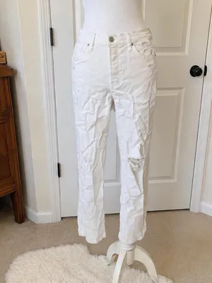 Celebrity Pink White Button Fly Distressed Bestie Jeans Size 7/28 thumbnail 2