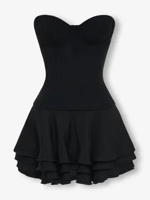 Revolve BRAND NEW WITH TAGS - Heiress Beverly Hills - New with tags BLACK CORSET CHIFFON FLARED MINI DRESS thumbnail 4