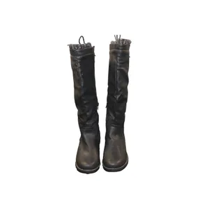 XOXO Black Boots Womens 5.5 M Knee High Sweater Cuff Lace Up Back Side Zip thumbnail 2