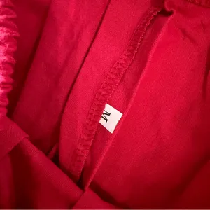 Women's Pull On Elastic Waist Red Linen Cotton Style Pant Size M #260691 thumbnail 5